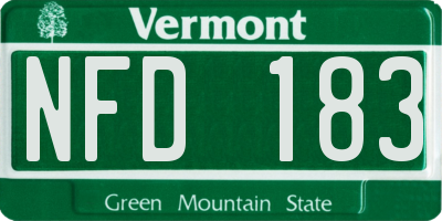 VT license plate NFD183