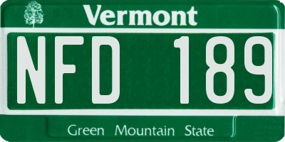 VT license plate NFD189