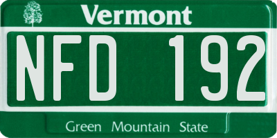 VT license plate NFD192