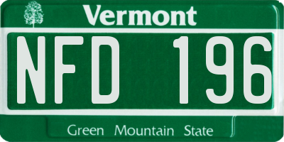 VT license plate NFD196