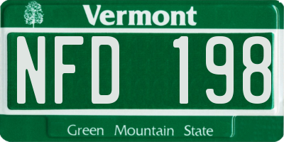 VT license plate NFD198
