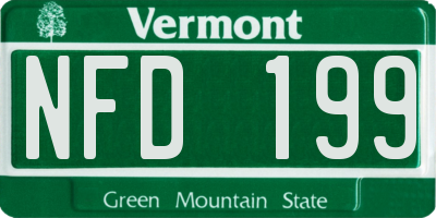 VT license plate NFD199