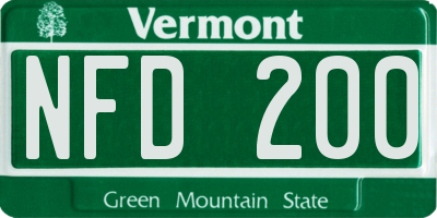 VT license plate NFD200
