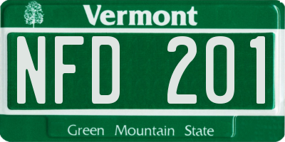 VT license plate NFD201