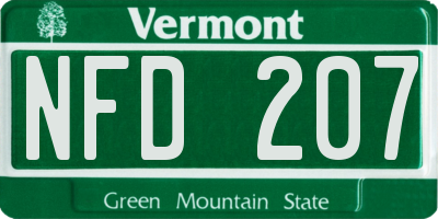 VT license plate NFD207