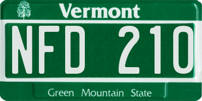 VT license plate NFD210