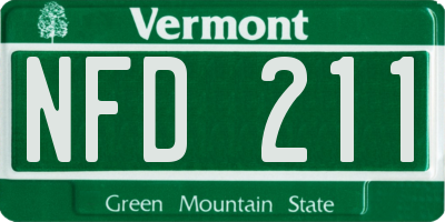 VT license plate NFD211