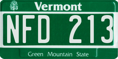 VT license plate NFD213