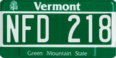 VT license plate NFD218