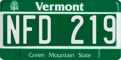 VT license plate NFD219