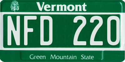VT license plate NFD220