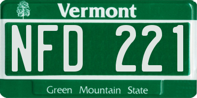 VT license plate NFD221