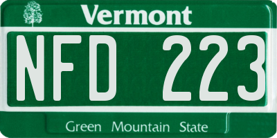 VT license plate NFD223