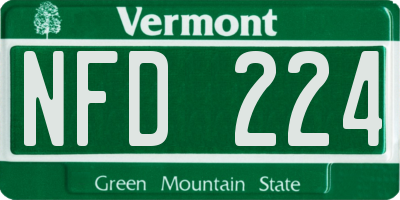 VT license plate NFD224