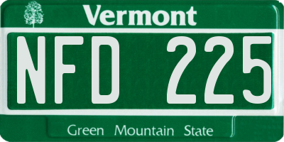 VT license plate NFD225