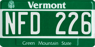 VT license plate NFD226