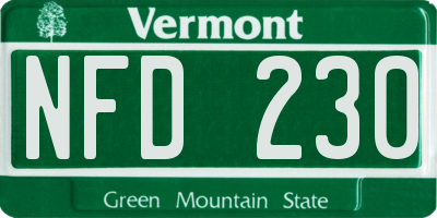 VT license plate NFD230