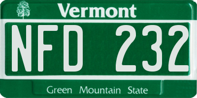 VT license plate NFD232
