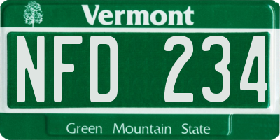VT license plate NFD234