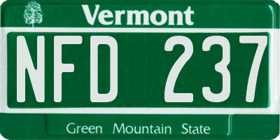 VT license plate NFD237