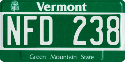 VT license plate NFD238