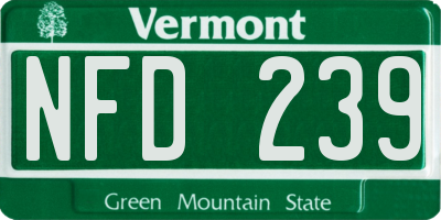 VT license plate NFD239