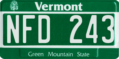 VT license plate NFD243