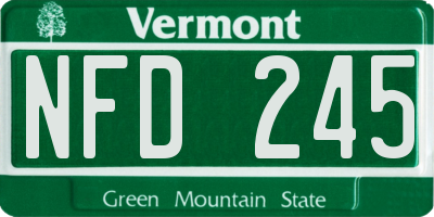 VT license plate NFD245