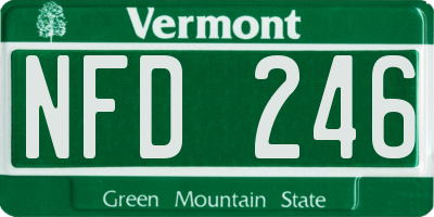 VT license plate NFD246
