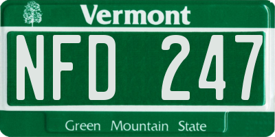 VT license plate NFD247