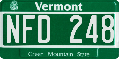 VT license plate NFD248