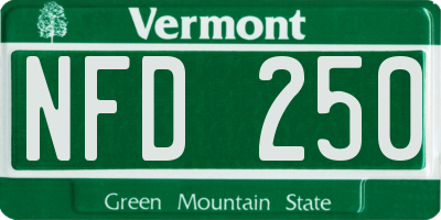 VT license plate NFD250