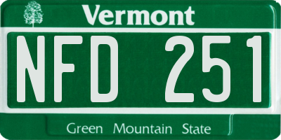 VT license plate NFD251