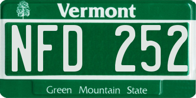 VT license plate NFD252