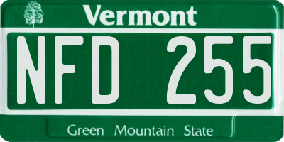 VT license plate NFD255
