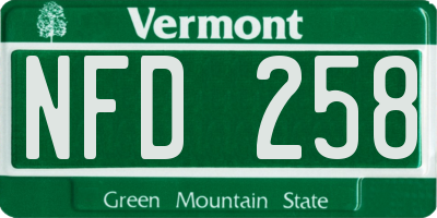 VT license plate NFD258