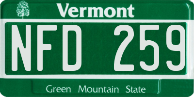 VT license plate NFD259