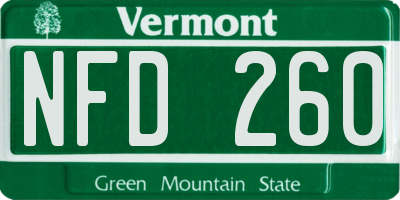VT license plate NFD260