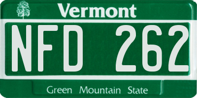 VT license plate NFD262