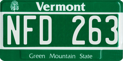 VT license plate NFD263