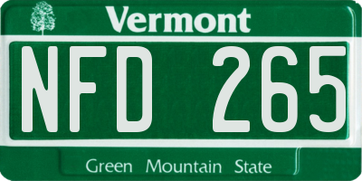 VT license plate NFD265