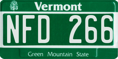VT license plate NFD266