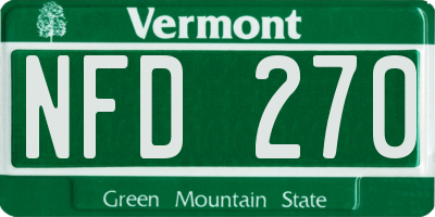 VT license plate NFD270