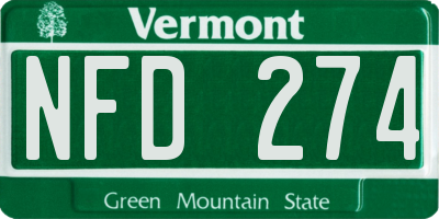 VT license plate NFD274