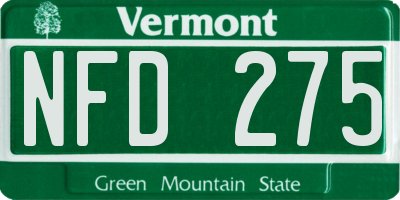 VT license plate NFD275
