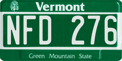 VT license plate NFD276