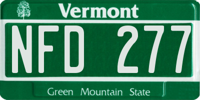 VT license plate NFD277