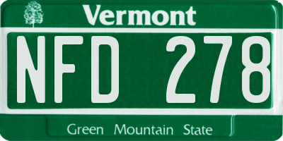 VT license plate NFD278