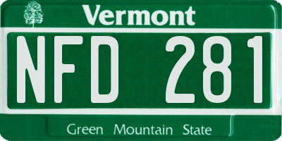VT license plate NFD281