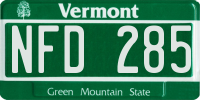 VT license plate NFD285